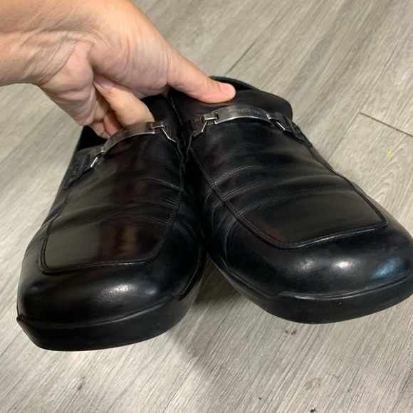 Ermeneglido‎ Zegna size 12 Black Leather Insignia Loafers